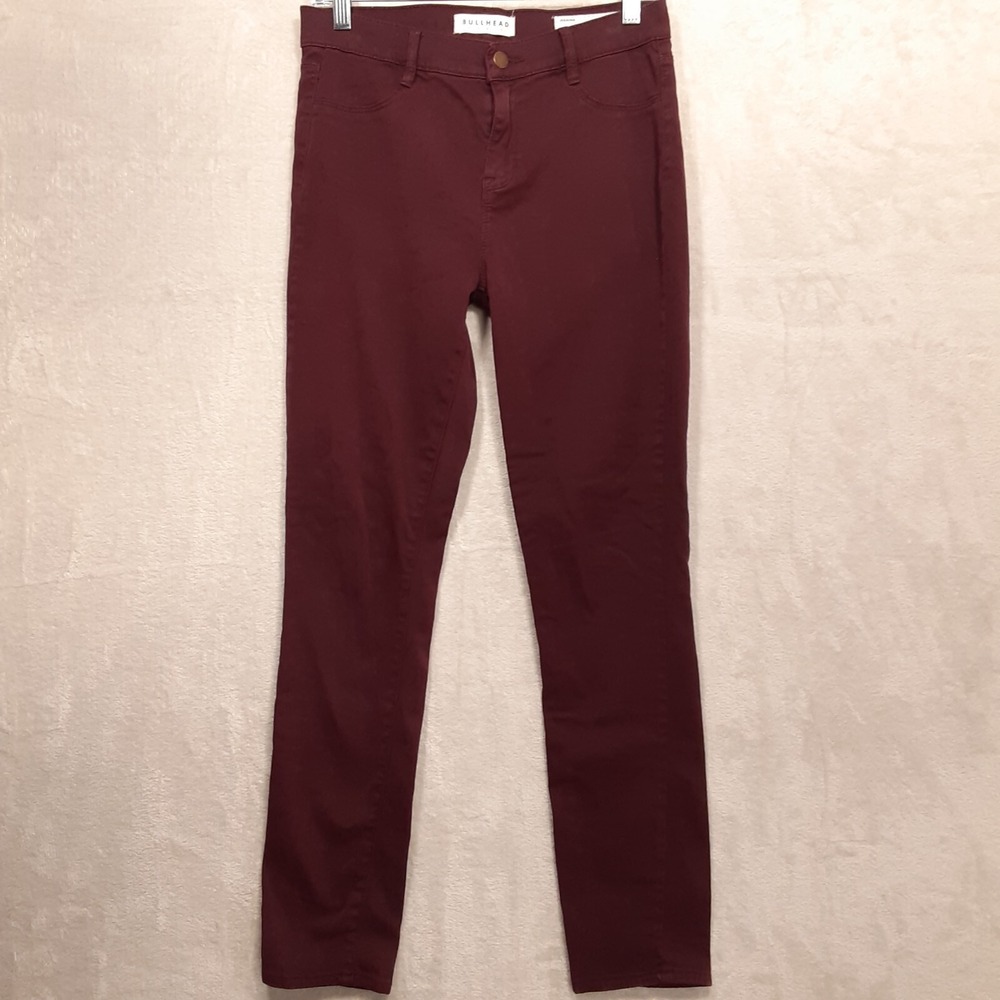 BULLHEAD Mens/Young Mens Jegging Pants Sz.30x27/Burgundy Color/Cotton Stretch